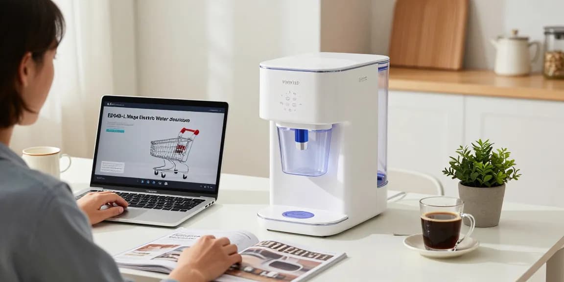 Waterdrop ED04B-L Mega Electric Water Filter Dispenser showcased in online shopping, perfect for product reviews and buyer's guide.