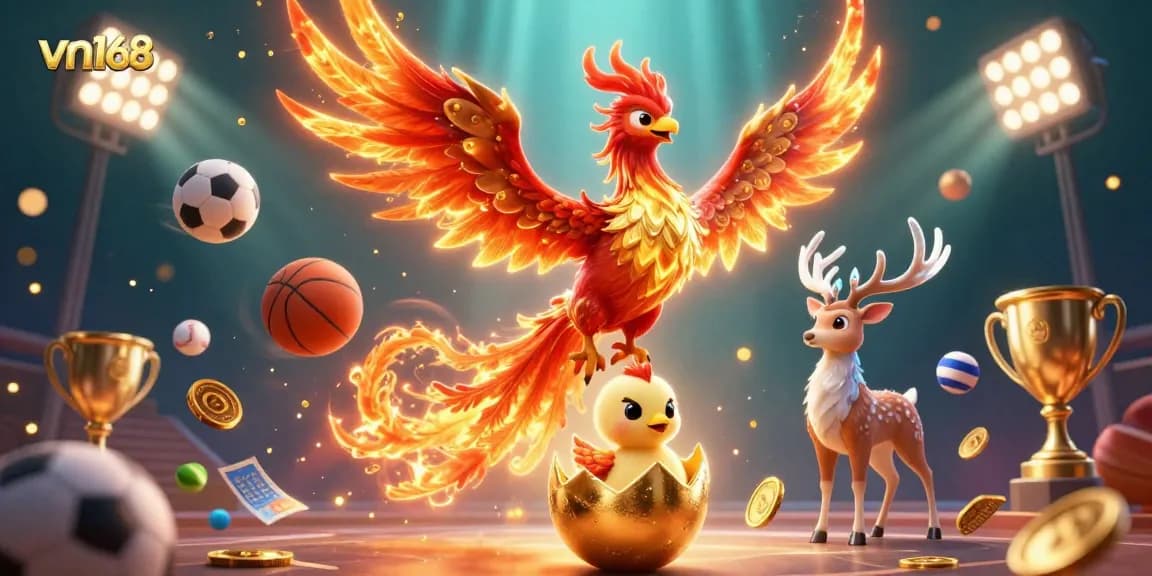 Experience exhilarating wins at vn168 with a vibrant 3D casino scene alive with betting elements.