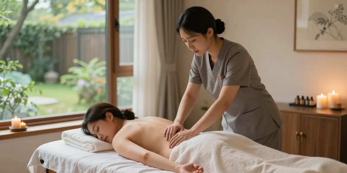 Providing 용산출장마사지 in a serene home setting with professional care.