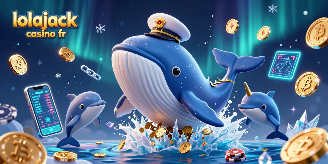 Jouez sur lolajack casino fr avec des dauphins faisant des cascades et une baleine dans une mer de pièces.