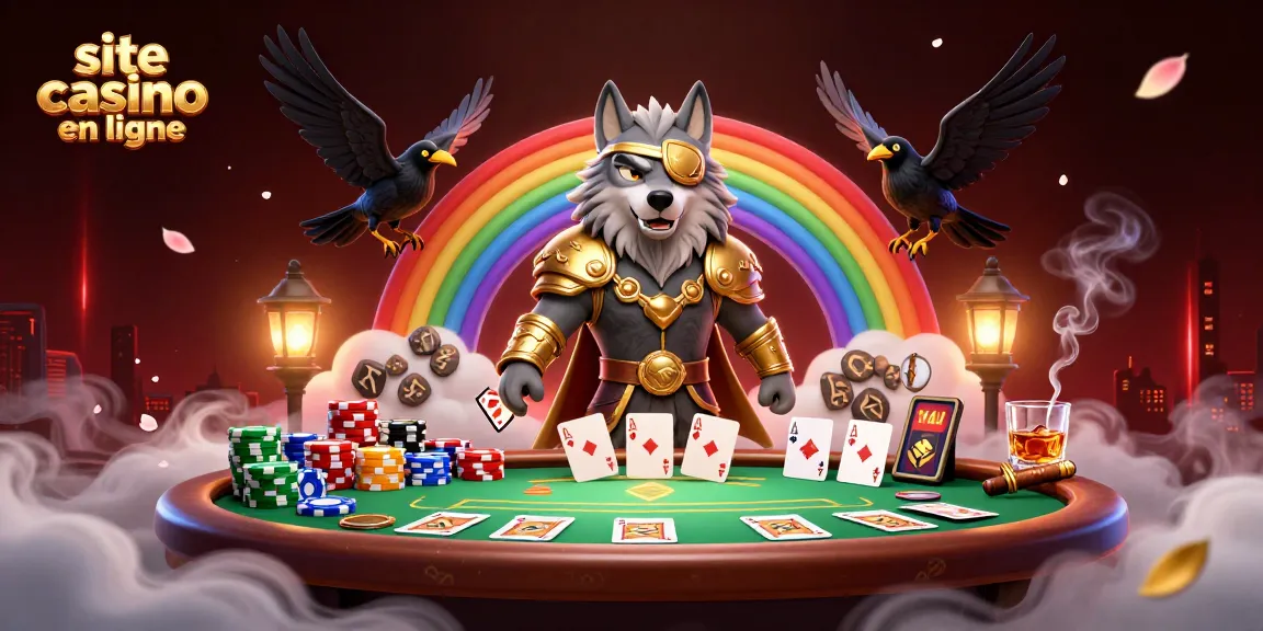 Jouer sur un site de casino en ligne avec des personnages mythologiques et des éléments de poker.