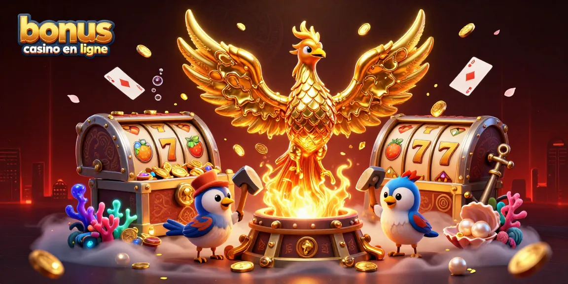 Bonus casino en ligne avec un phénix d'or et des éléments de jeux attractifs