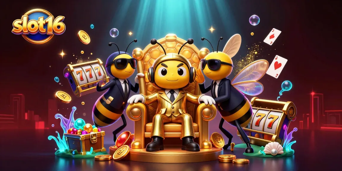 Spin the reels at slot16, experiencing vibrant game visuals and animated glimmering treasures.