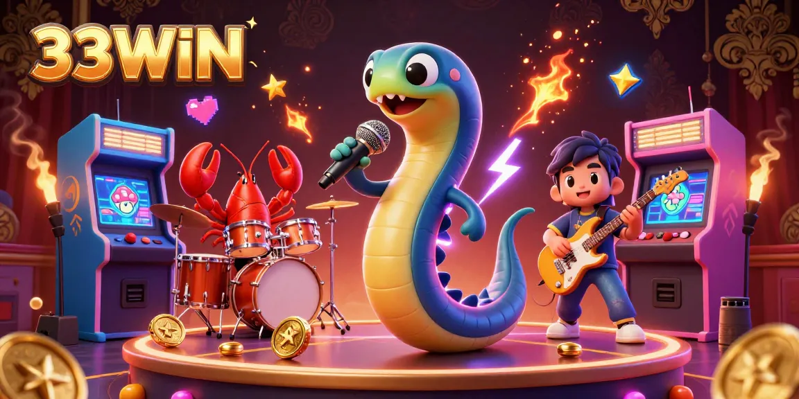 Engage with 33WIN's vibrant underwater casino scene featuring dynamic characters and game elements.