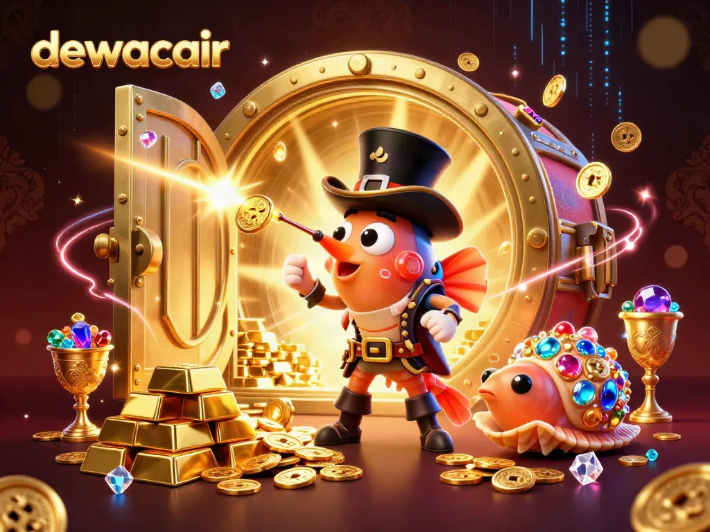 Experience the thrills at dewacair with a dynamic illustration featuring exciting casino-themed characters.