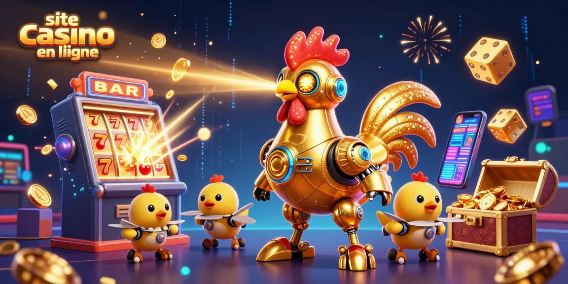 Activer des gains sur un site casino en ligne grâce à un robot poulet futuriste captivant.