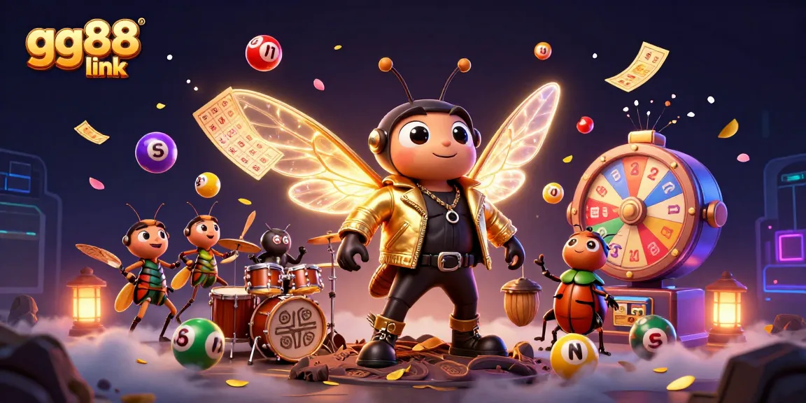Engage with vibrant gameplay at gg88 link featuring an animated scene of a rock star and game elements.