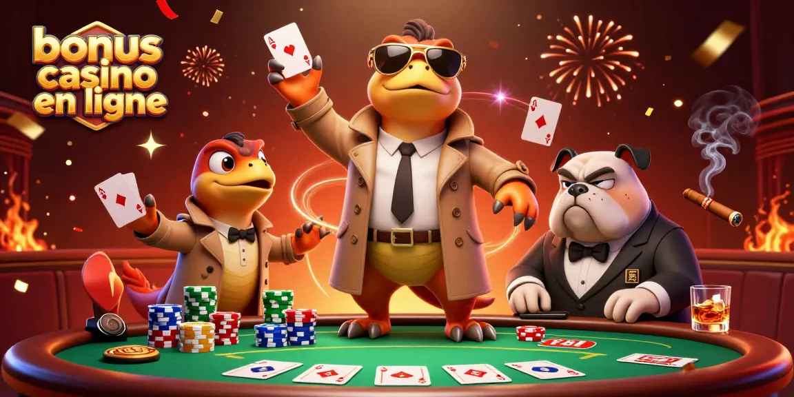 Profitez des meilleures offres de bonus casino en ligne avec des raptors comiques tentant de se faire passer pour un joueur unique.