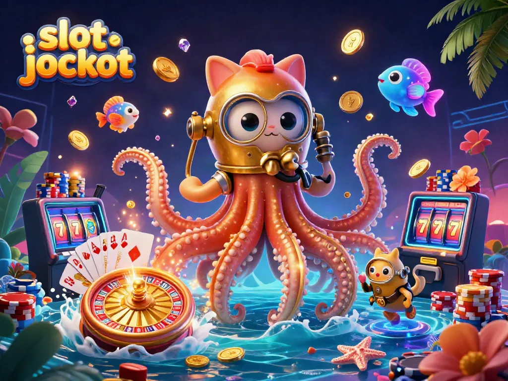 Experience the thrill of slot jackpot with golden treasures and dynamic casino elements.