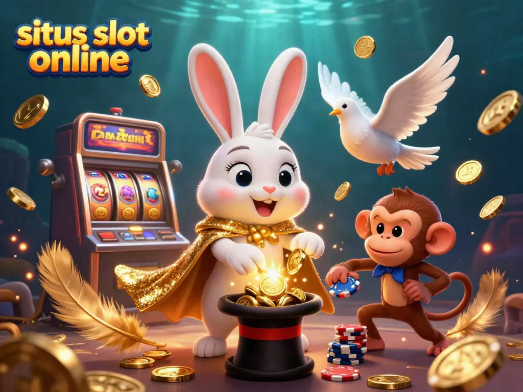 Mainkan situs slot online dengan karakter menarik seperti kelinci pesulap dan koin emas yang berkilauan.
