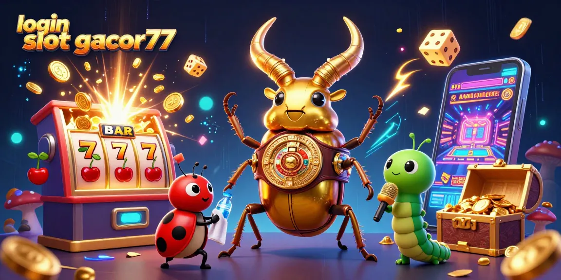 Experience the excitement of login slot gacor77 with a vibrant 3D cartoon scene.