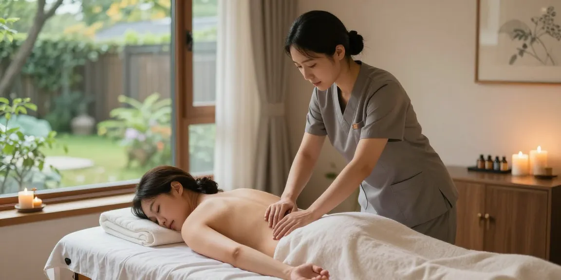 Providing 용산출장마사지 in a serene home setting with professional care.