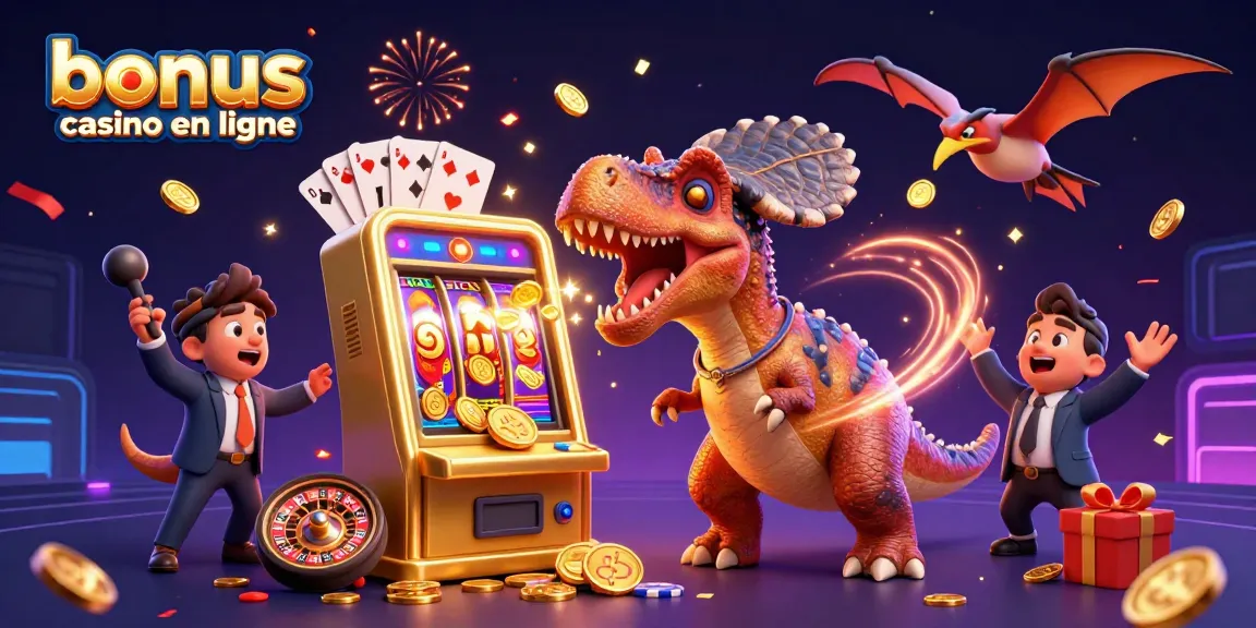 Bonus casino en ligne : un pachycéphalosaurus et un ankylosaurus en pleine action dans un casino numérique.