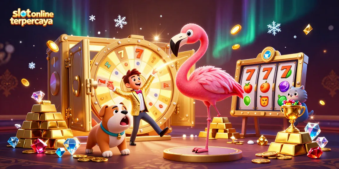 Menghadirkan slot online terpercaya yang menarik dengan karakter flamingo dan bulldog dalam suasana hiburan kasino