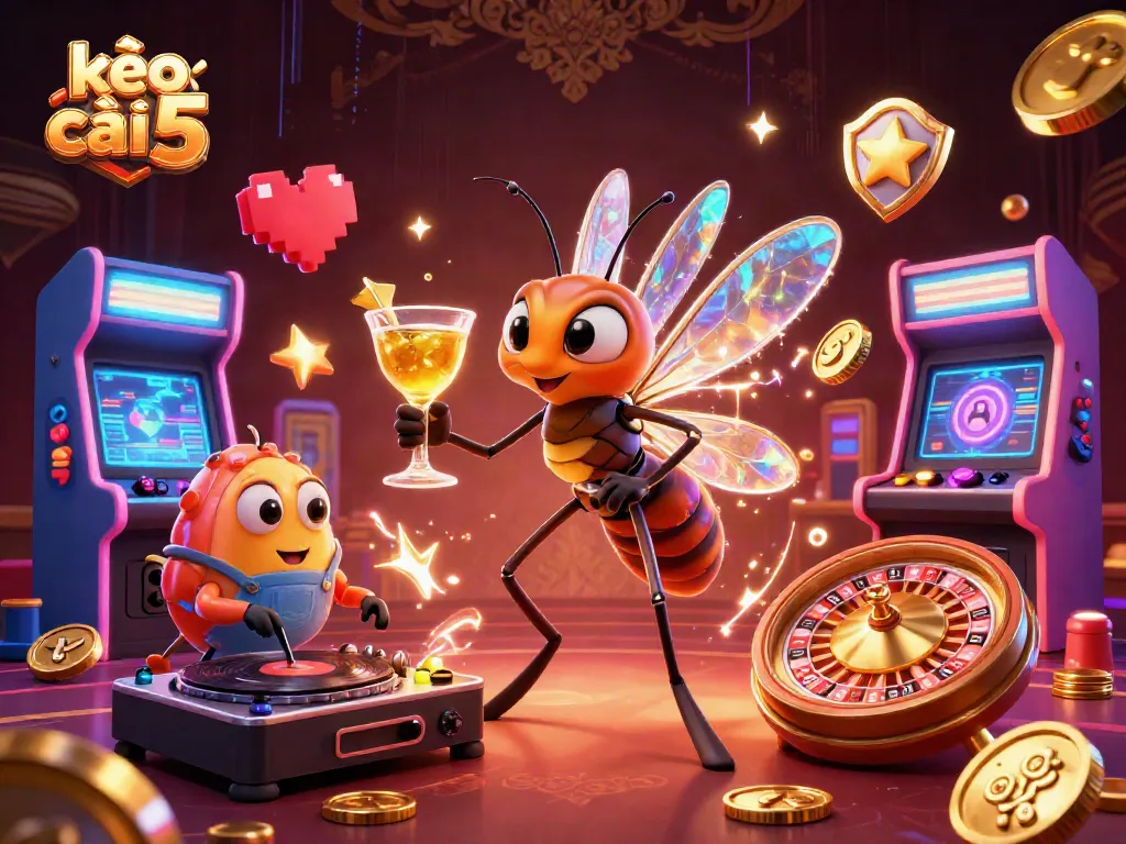 Experience exciting betting with kèo nhà cái 5 in a vibrant casino atmosphere filled with game elements.