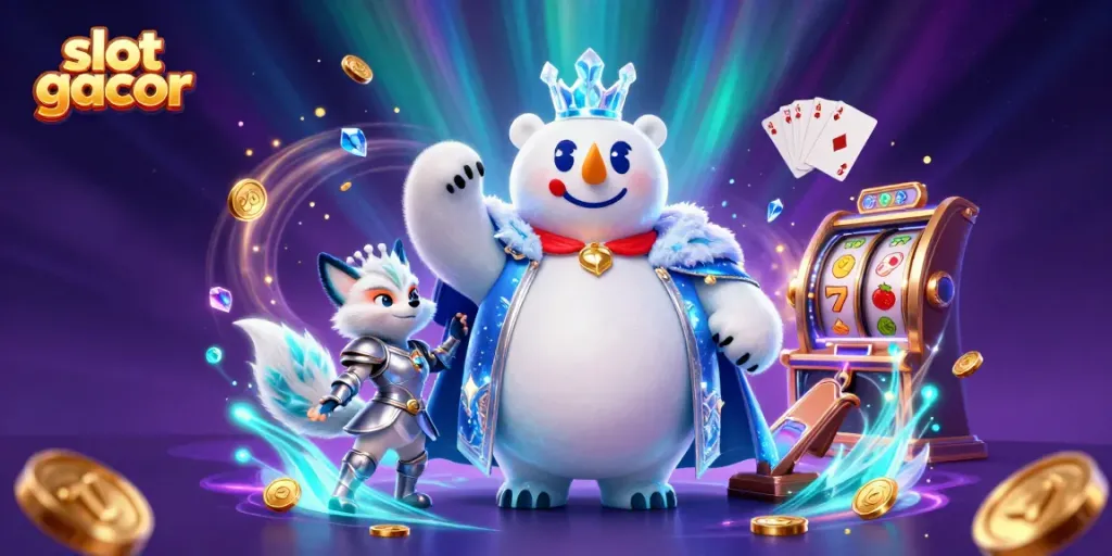 Win big with slot gacor as the ice king polar bear and snow fox discover jackpots in a dazzling casino.