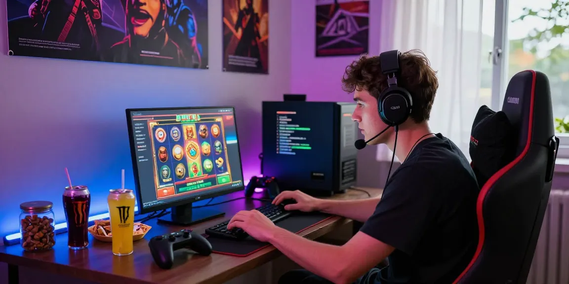 Engaged gamer playing on gaming laptop with vibrant graphics on wd138.com, showcasing dynamic online gaming environment.