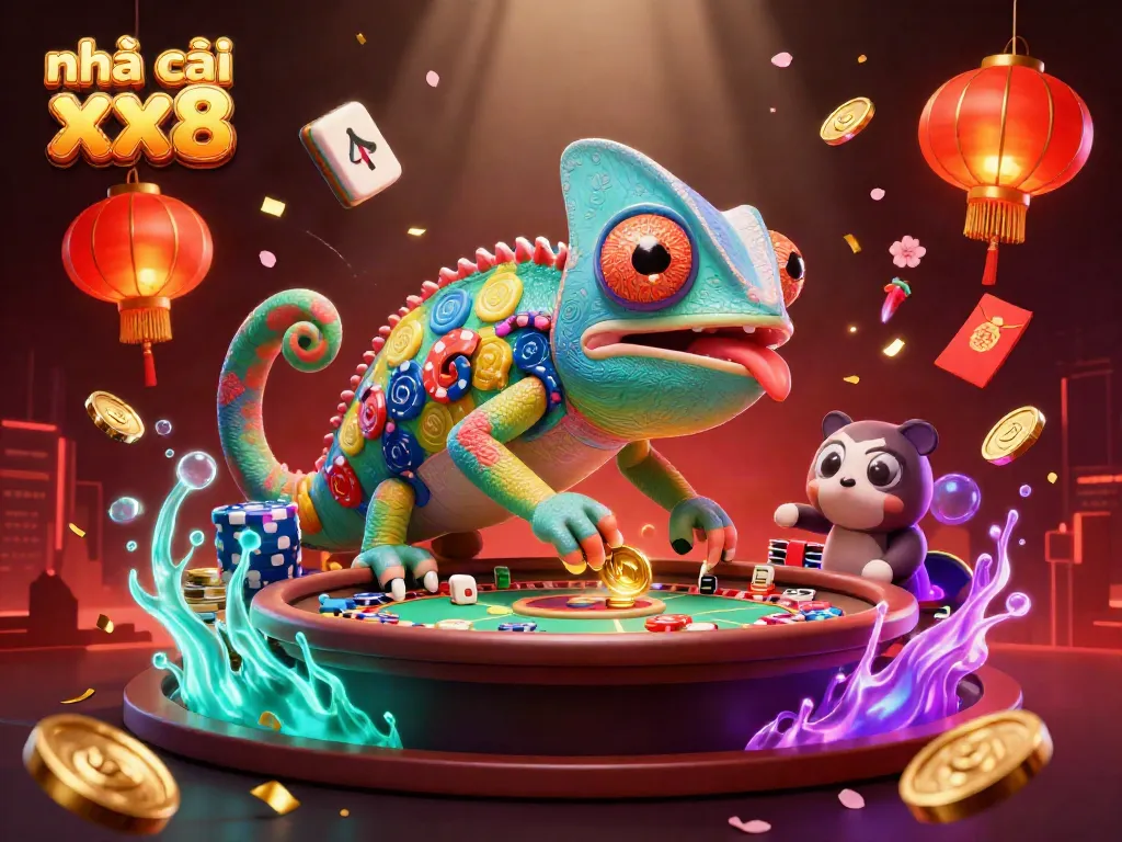 Experience exhilarating moments at nhà cái xx8 with a vibrant 3D casino scene.
