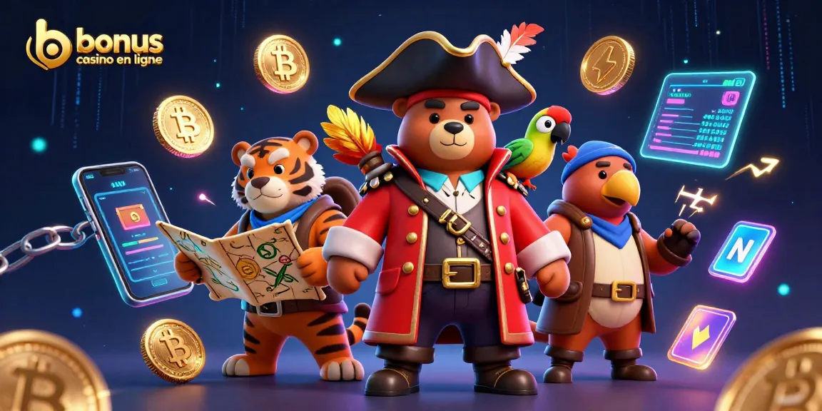 Découvrez des offres de bonus casino en ligne captivantes avec des pirates et des pièces de crypto-monnaies.