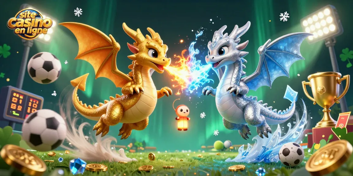 Visitez notre site casino en ligne avec des dragons en 3D et des éléments de jeu captivants.