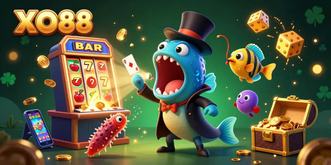 Experience thrilling wins at XO88 with vibrant casino game elements and captivating characters.