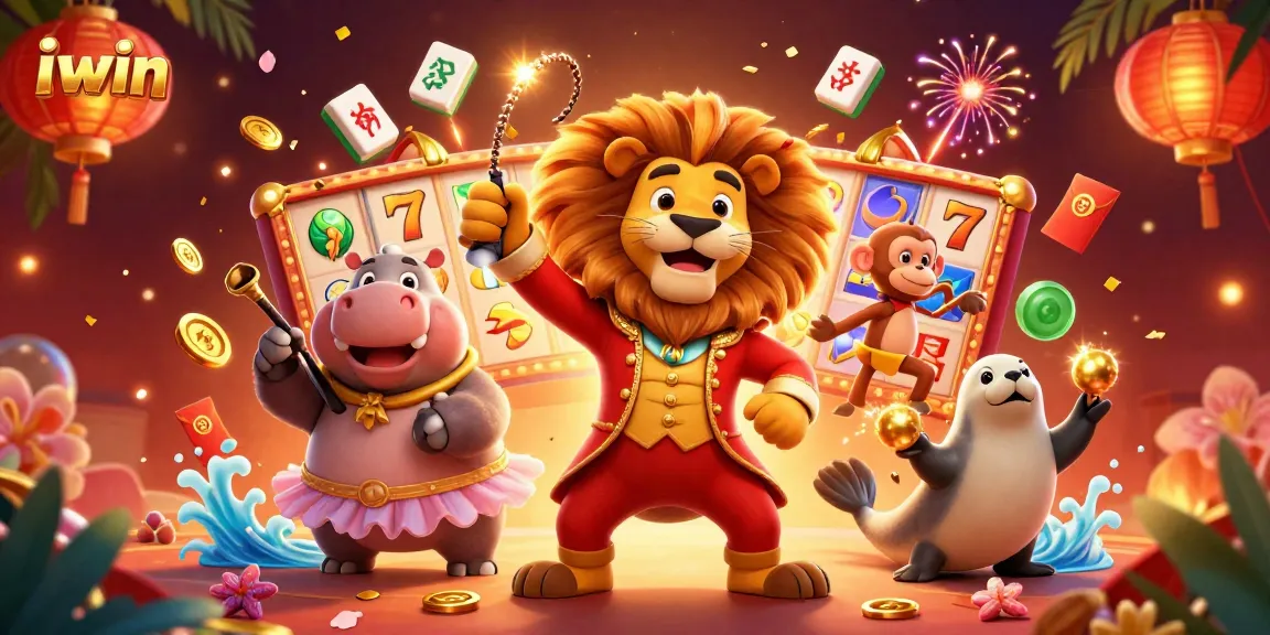 iwin game scene featuring characters in a vibrant casino setting, playing slots and enjoying the atmosphere.