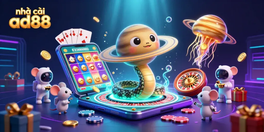 Play exciting casino games with nhà cái ad88, where astronaut mice bet on a cosmic roulette wheel.
