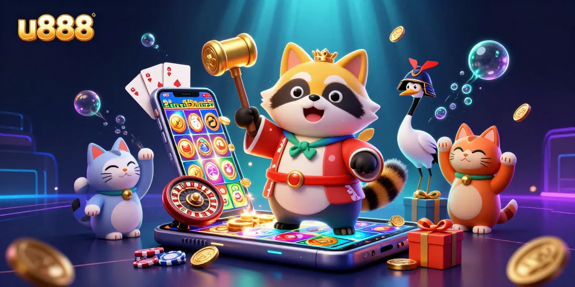 Enjoy thrilling gameplay with u888's vibrant casino scene featuring entertaining characters and exciting elements.