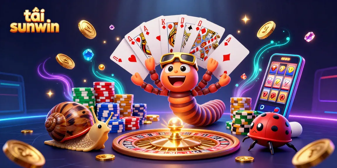 Experience thrilling gameplay and excitement at tải sunwin with a dynamic casino illustration featuring vivid characters and gambling elements.