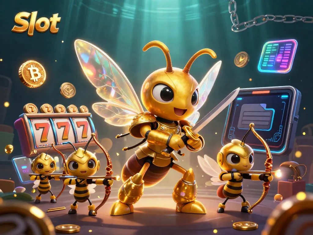 Pemain slot bersemangat beraksi dengan jackpot yang berkilau dan simbol keberuntungan, menghadirkan suasana kasino yang menggembirakan.