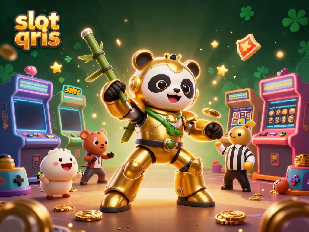 Engage with slot qris in this exciting 3D animated casino scene showcasing vibrant game elements and a dynamic atmosphere.