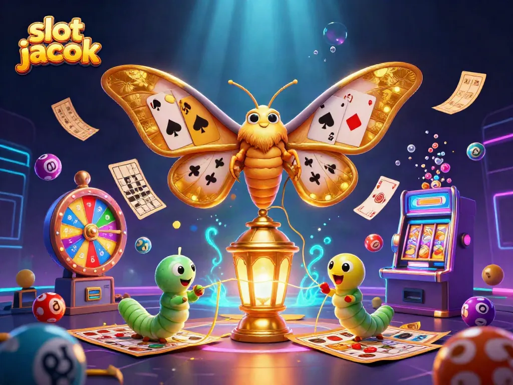 Spin and win with slot jackpot themed illustrations featuring vibrant colors and casino elements.