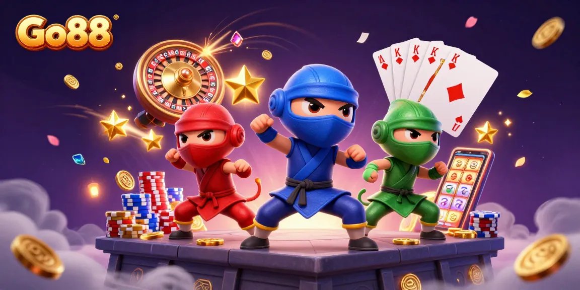 Engage in thrilling action with Go88 as ninja chameleons unleash dazzling casino talents.