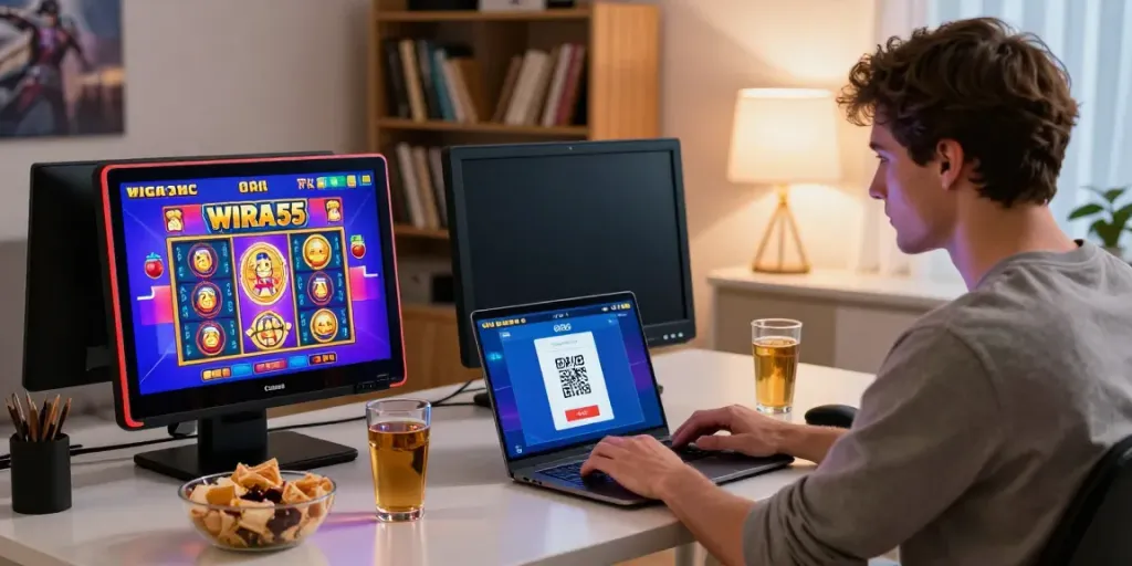 Engaging WIRA55 online slots gaming experience at home.
