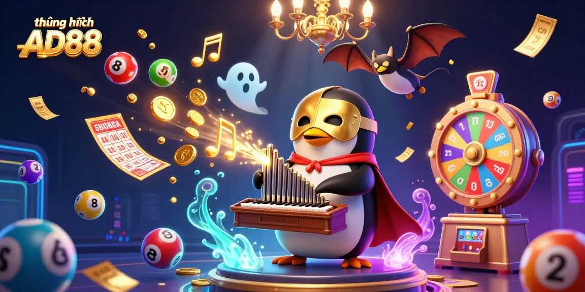 Engage with the thrilling world of thương hiệu AD88 through vibrant casino elements and 3D characters.