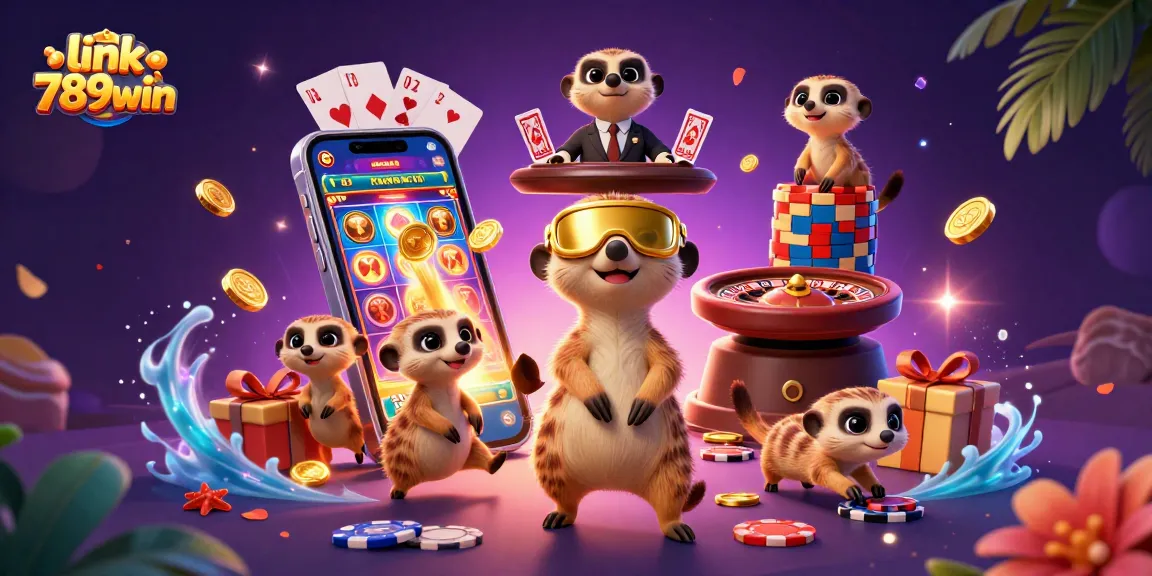 Win big at link 789win with 3D meerkats running a vibrant casino experience!