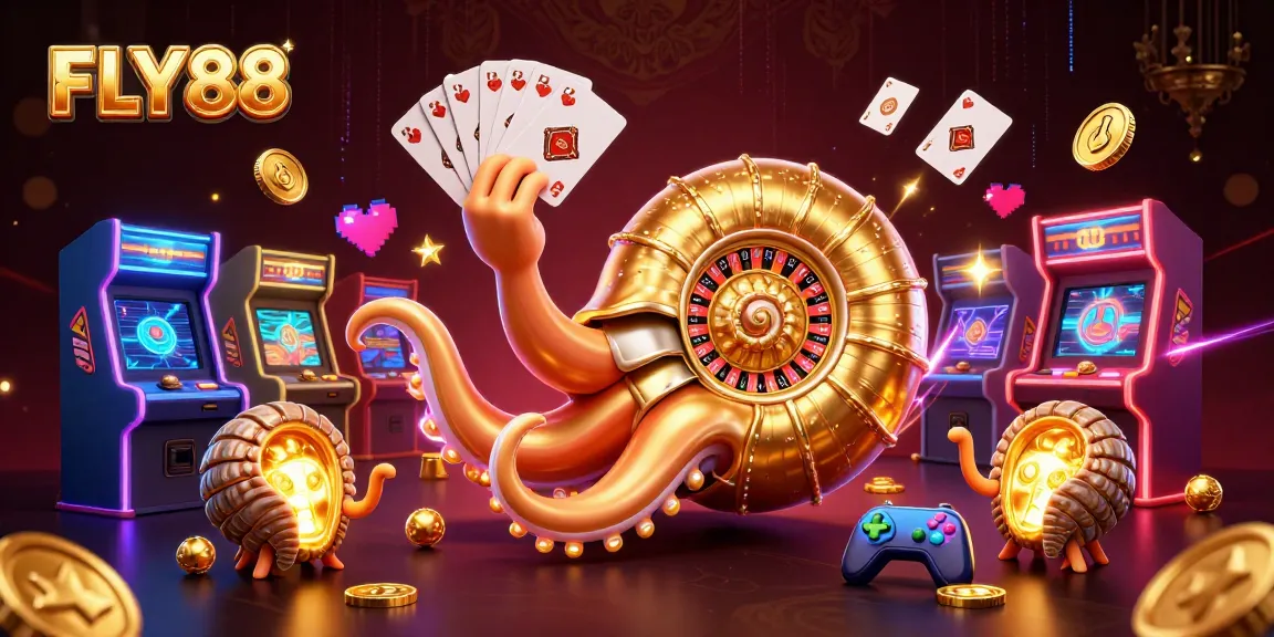 Experience thrilling gameplay at FLY88 with vibrant 3D illustrations capturing the essence of casino excitement.