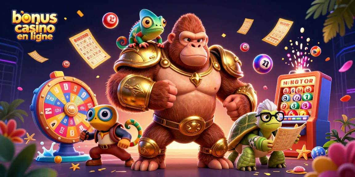 Profitez d'un bonus casino en ligne avec un gorille conquérant, un caméléon astucieux et un vieux sage.