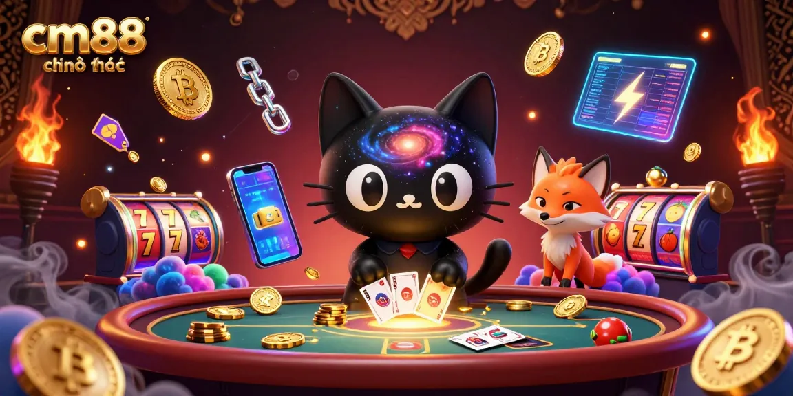 Engage with cm88 chính thức as a cosmic black hole cat draws players into the thrilling casino atmosphere.
